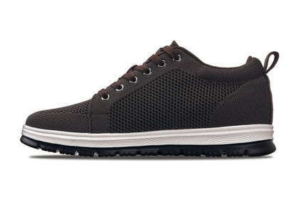 CALTO - X2325 - 6,1 cm più alto (Marrone Scuro/Bianco & Suola Nera) - Scarpa da Ginnastica Casual stringata - Leggera