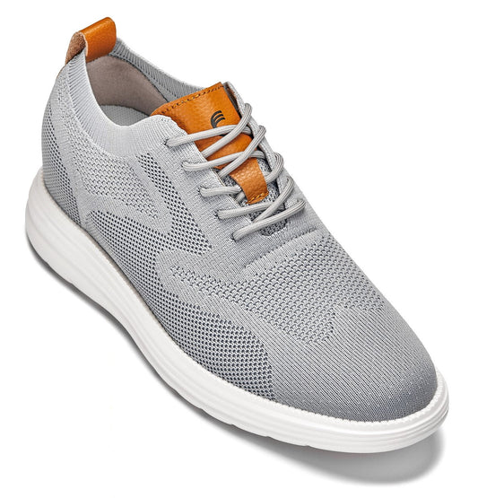 CALTO - X2637 - 2.8 pollici più alto (grigio peltro/marrone) - Scarpe stringate casual da passeggio - Leggere