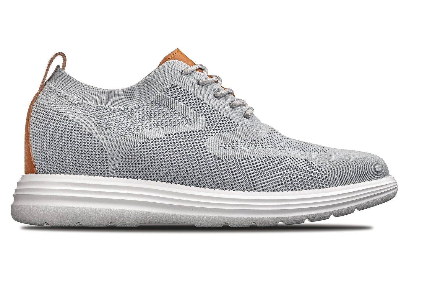 CALTO - X2637 - 2.8 pollici più alto (grigio peltro/marrone) - Scarpe stringate casual da passeggio - Leggere