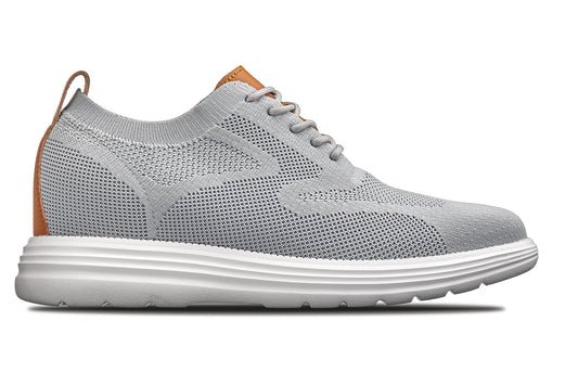 CALTO - X2637 - 2.8 pollici più alto (grigio peltro/marrone) - Scarpe stringate casual da passeggio - Leggere