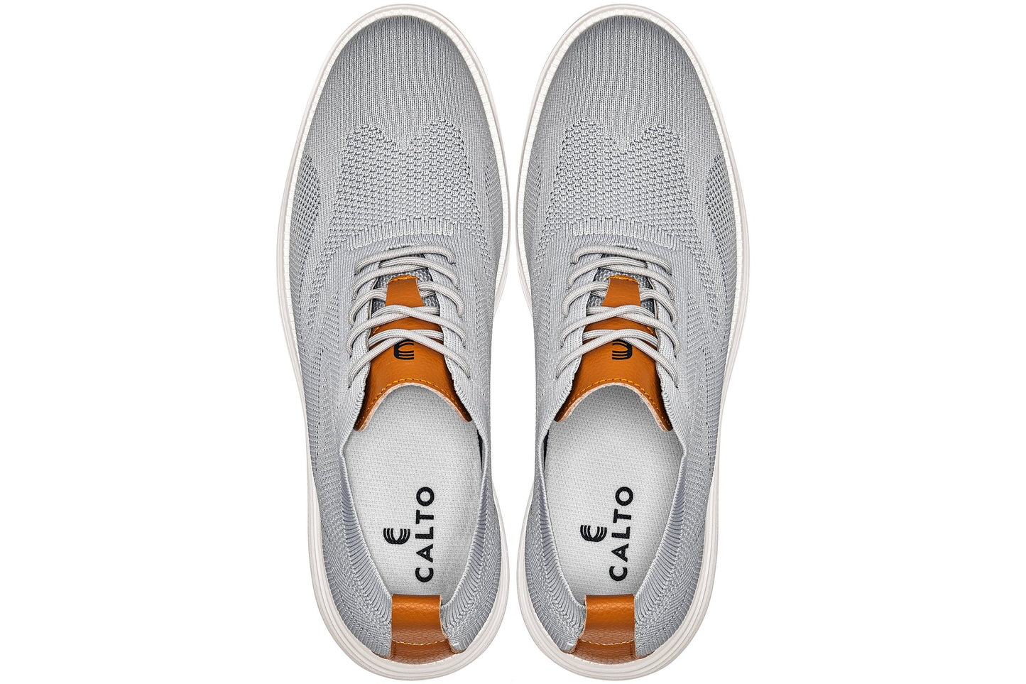CALTO - X2637 - 2.8 pollici più alto (grigio peltro/marrone) - Scarpe stringate casual da passeggio - Leggere