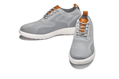 CALTO - X2637 - 2.8 pollici più alto (grigio peltro/marrone) - Scarpe stringate casual da passeggio - Leggere