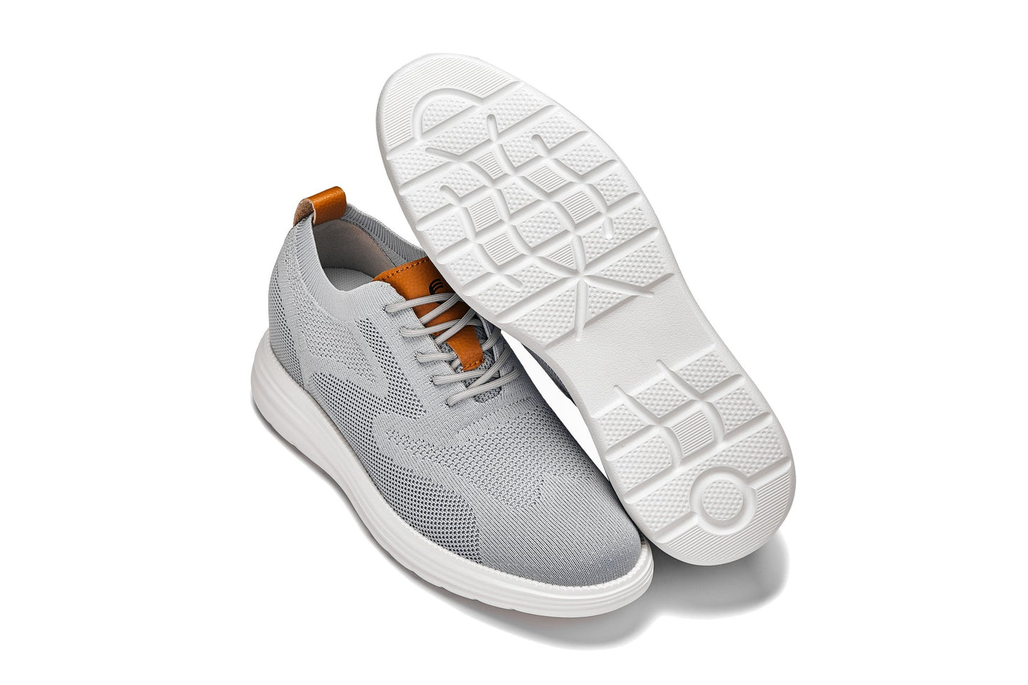 CALTO - X2637 - 2.8 pollici più alto (grigio peltro/marrone) - Scarpe stringate casual da passeggio - Leggere