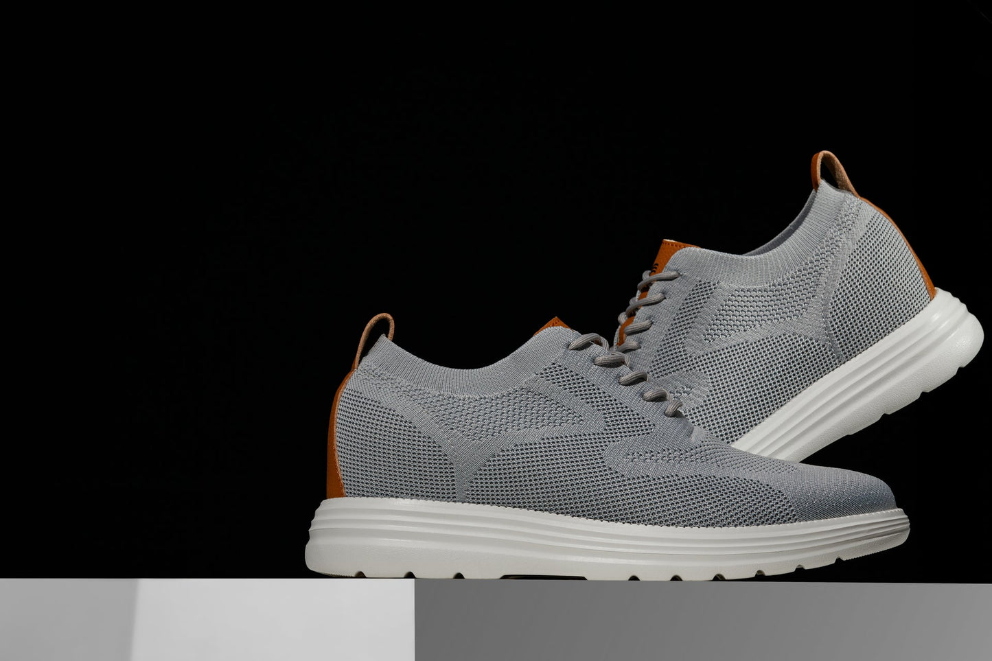 CALTO - X2637 - 2.8 pollici più alto (grigio peltro/marrone) - Scarpe stringate casual da passeggio - Leggere