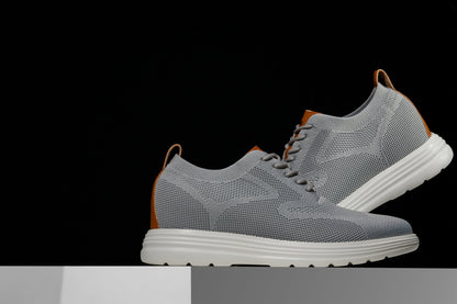 CALTO - X2637 - 2.8 pollici più alto (grigio peltro/marrone) - Scarpe stringate casual da passeggio - Leggere
