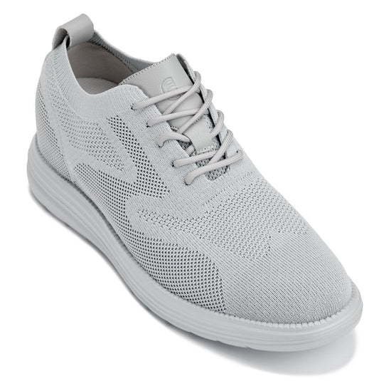 CALTO - X2640 - 7,1 cm Più Alto (Peltro/Suola Grigio Chiaro) - Scarpa Casual Allacciata - Leggera