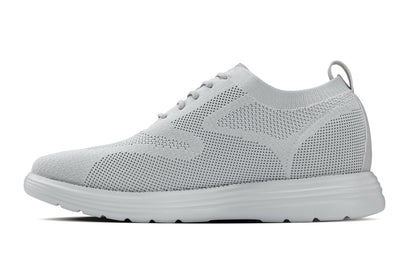 CALTO - X2640 - 7,1 cm Più Alto (Peltro/Suola Grigio Chiaro) - Scarpa Casual Allacciata - Leggera