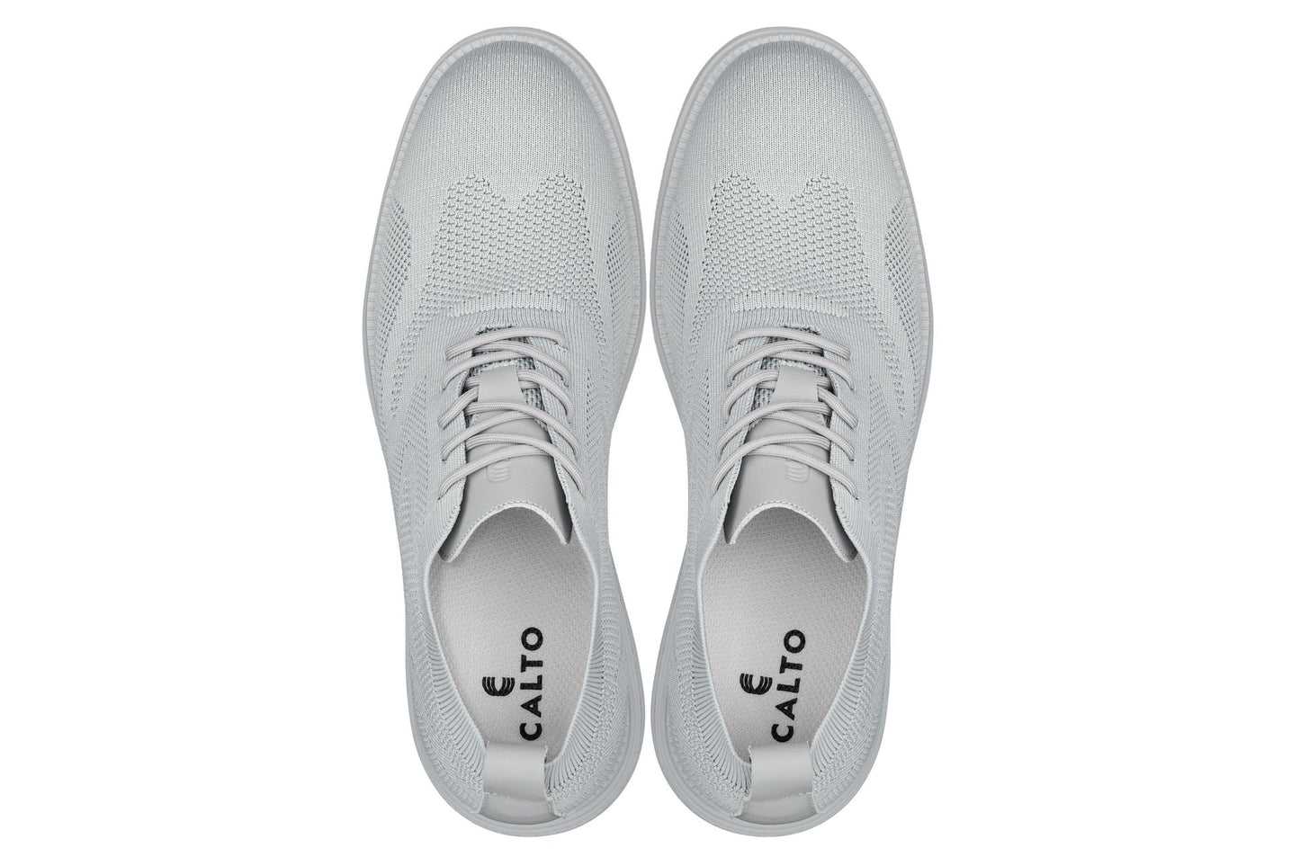 CALTO - X2640 - 7,1 cm Più Alto (Peltro/Suola Grigio Chiaro) - Scarpa Casual Allacciata - Leggera