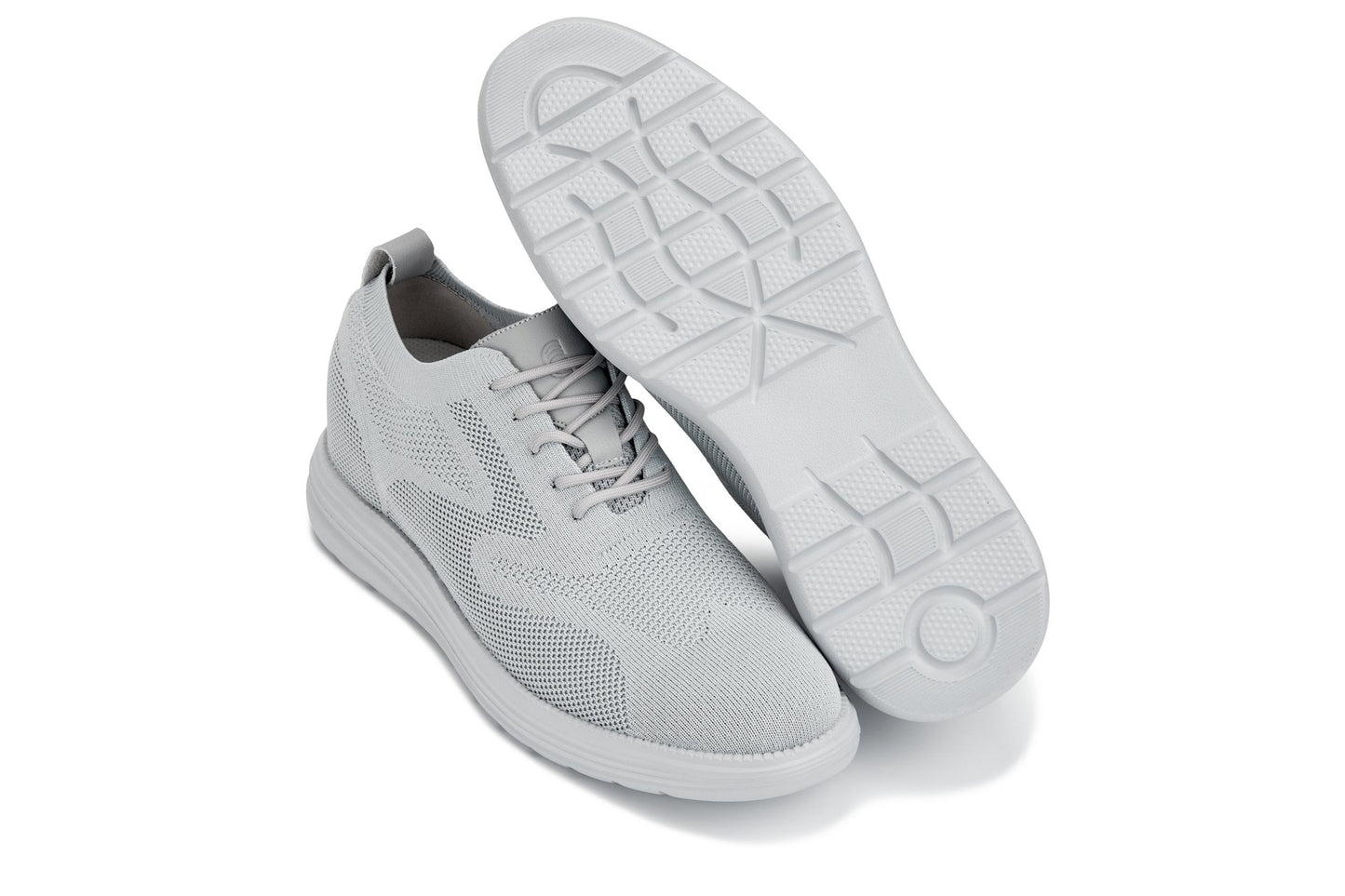 CALTO - X2640 - 7,1 cm Più Alto (Peltro/Suola Grigio Chiaro) - Scarpa Casual Allacciata - Leggera