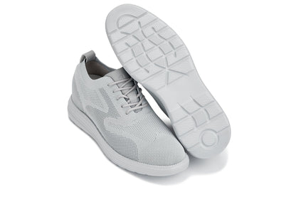 CALTO - X2640 - 7,1 cm Più Alto (Peltro/Suola Grigio Chiaro) - Scarpa Casual Allacciata - Leggera