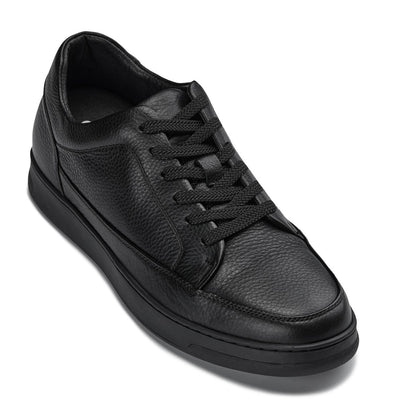 CALTO - Y7111 - 2.6 Pollici Più Alto (Nero) - Sneakers Rialzate in Pelle Martellata