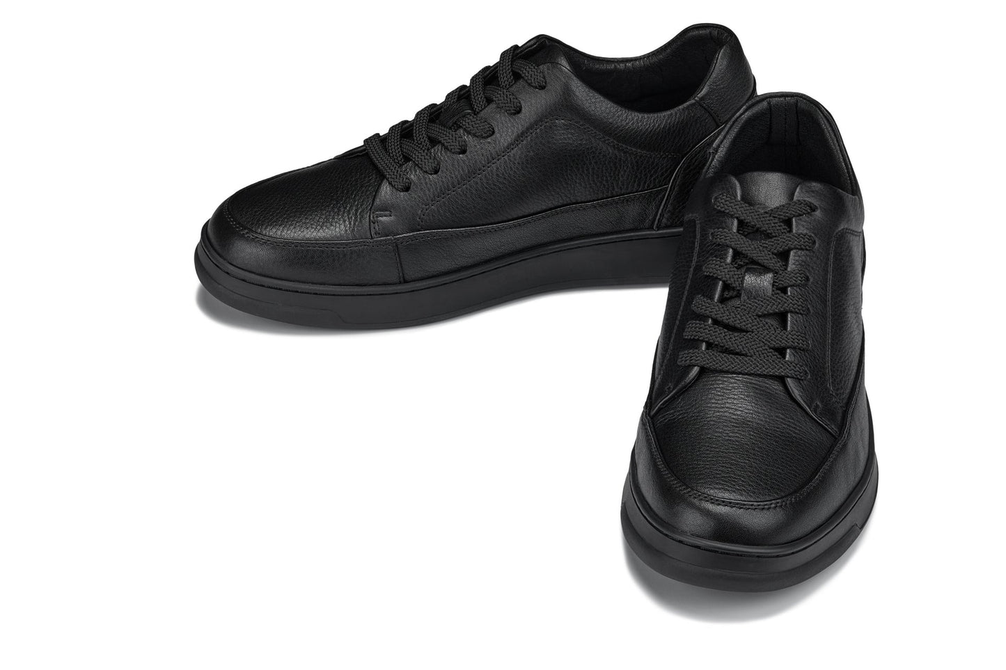 CALTO - Y7111 - 2.6 Pollici Più Alto (Nero) - Sneakers Rialzate in Pelle Martellata