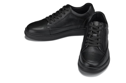 CALTO - Y7111 - 2.6 Pollici Più Alto (Nero) - Sneakers Rialzate in Pelle Martellata