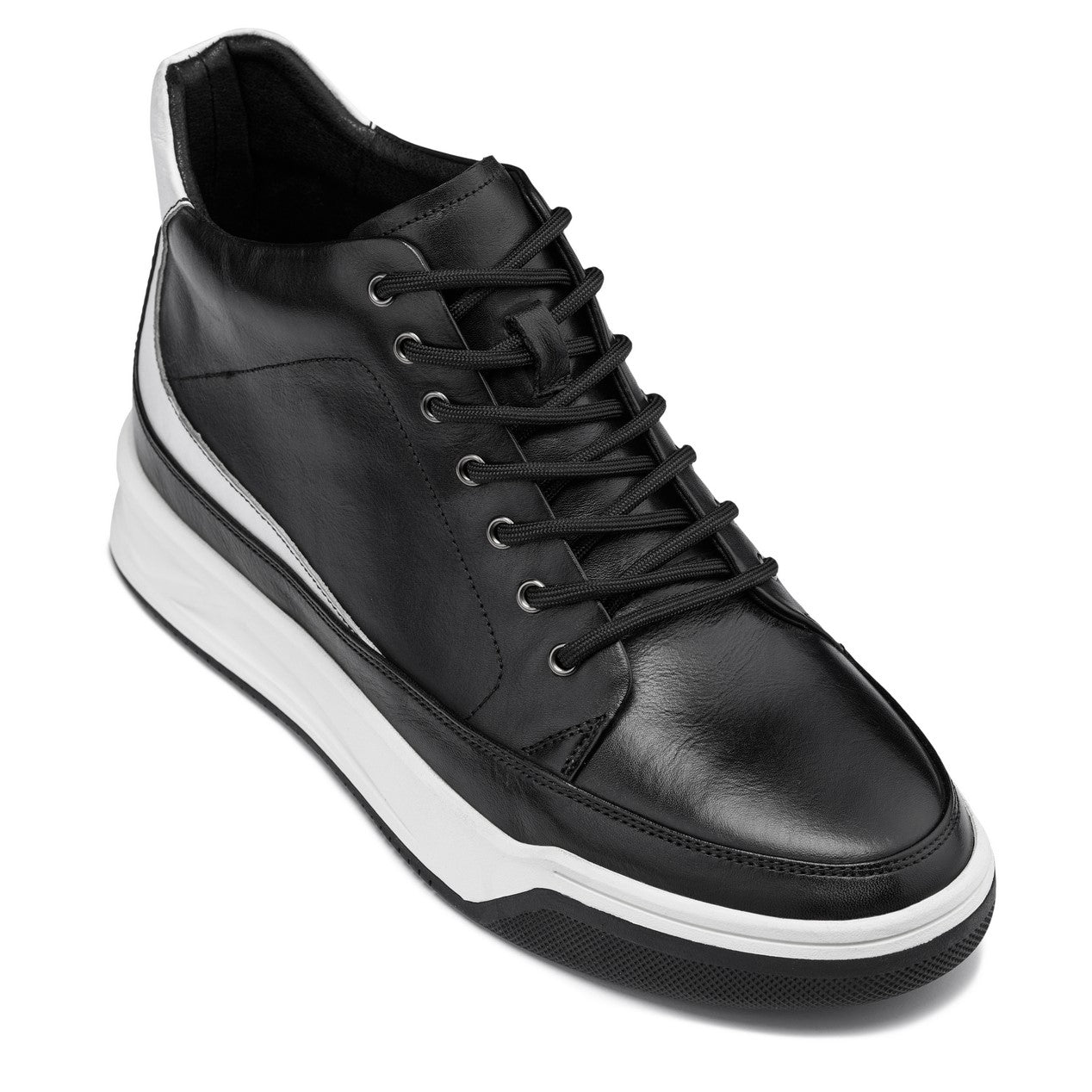 CALTO - Y7150 - 2.6 Inches Taller (Nero) - Sneaker-Stivaletto in Pelle alla Caviglia