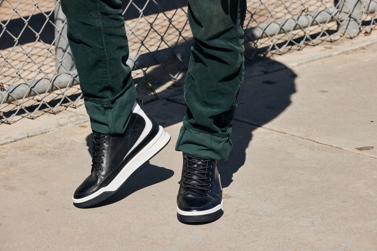 CALTO - Y7150 - 2.6 Inches Taller (Nero) - Sneaker-Stivaletto in Pelle alla Caviglia