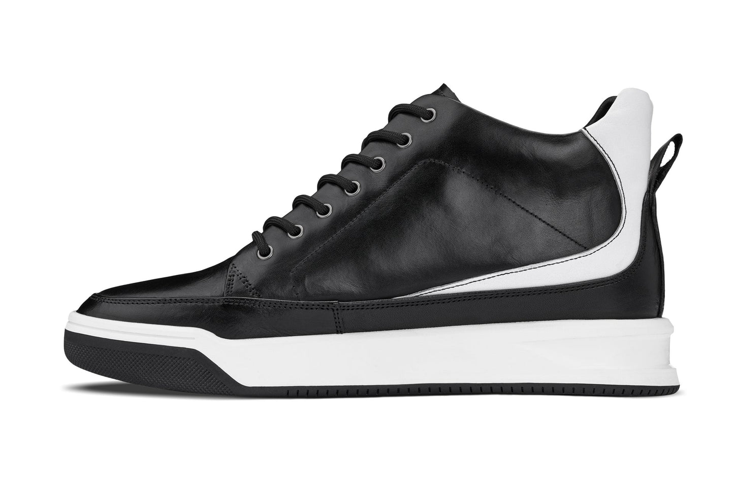 CALTO - Y7150 - 2.6 Inches Taller (Nero) - Sneaker-Stivaletto in Pelle alla Caviglia