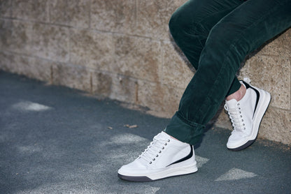 CALTO - Y7151 - 6.6 cm in più (bianco sporco) - Sneaker-Stivaletto alla Caviglia in Pelle
