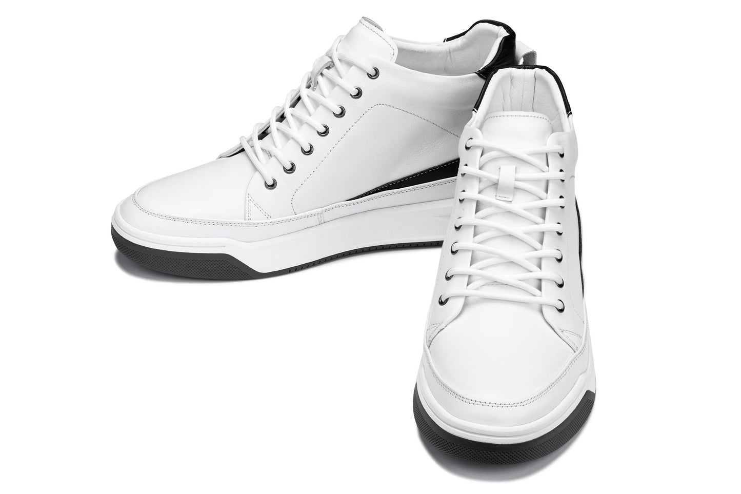 CALTO - Y7151 - 6.6 cm in più (bianco sporco) - Sneaker-Stivaletto alla Caviglia in Pelle