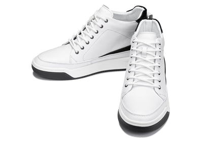 CALTO - Y7151 - 6.6 cm in più (bianco sporco) - Sneaker-Stivaletto alla Caviglia in Pelle