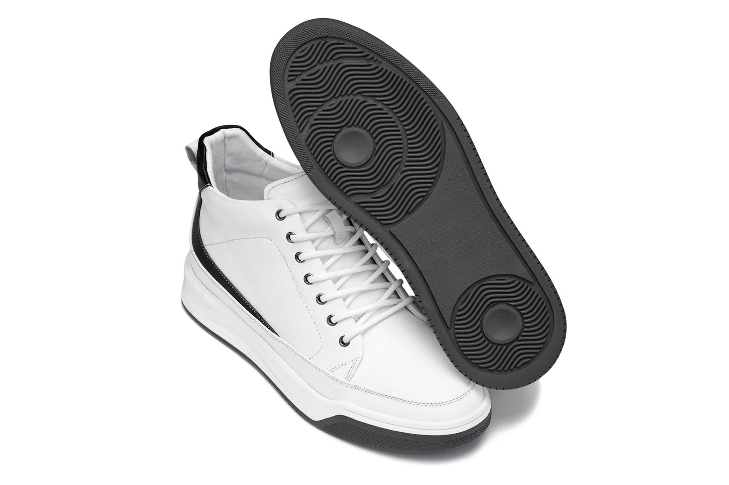 CALTO - Y7151 - 6.6 cm in più (bianco sporco) - Sneaker-Stivaletto alla Caviglia in Pelle