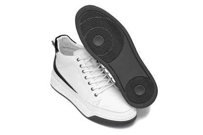 CALTO - Y7151 - 6.6 cm in più (bianco sporco) - Sneaker-Stivaletto alla Caviglia in Pelle