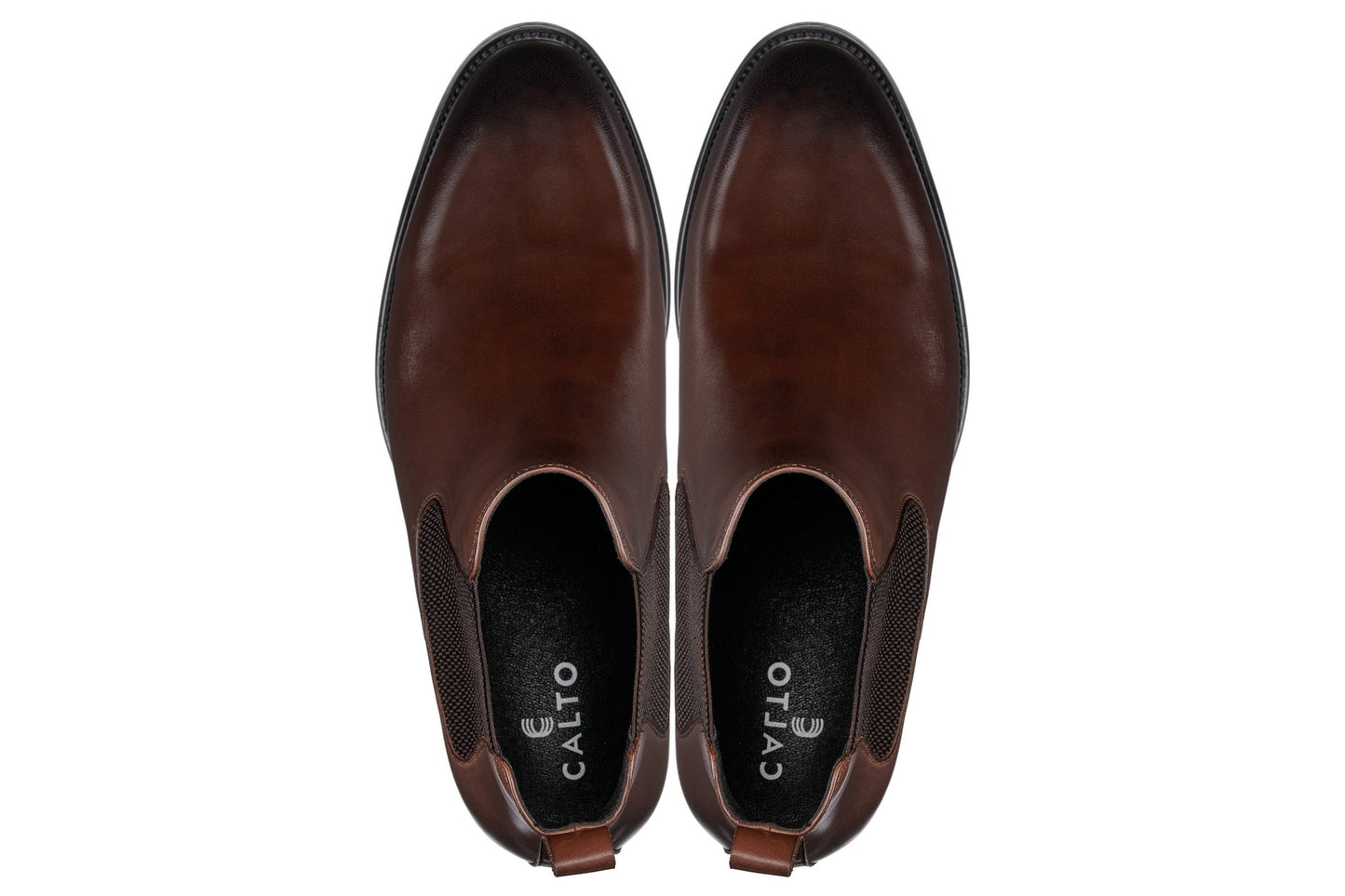 CALTO - Y72231 - 7 cm in più (Marrone Caffè) - Stivali Chelsea