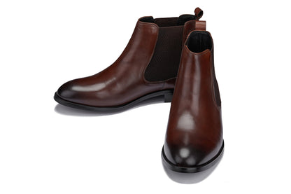 CALTO - Y72231 - 7 cm in più (Marrone Caffè) - Stivali Chelsea