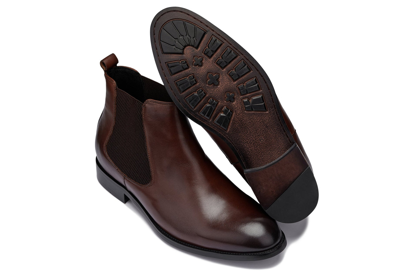 CALTO - Y72231 - 7 cm in più (Marrone Caffè) - Stivali Chelsea