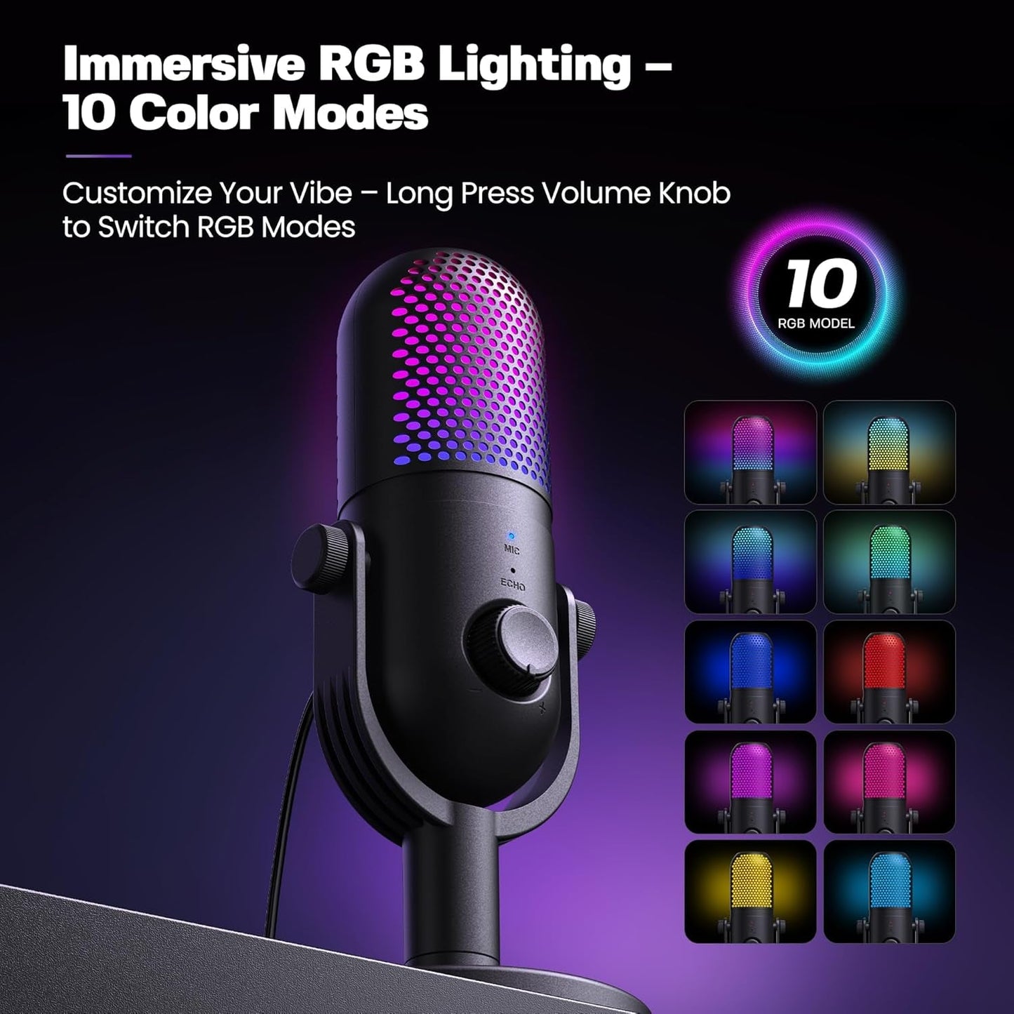 Microfono USB per PC Gaming: Microfono a Condensatore con RGB