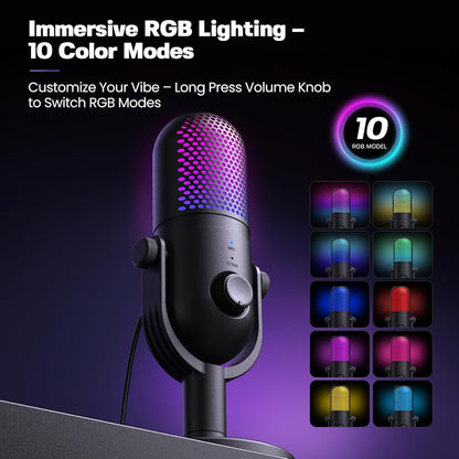 Microfono USB per PC Gaming: Microfono a Condensatore con RGB