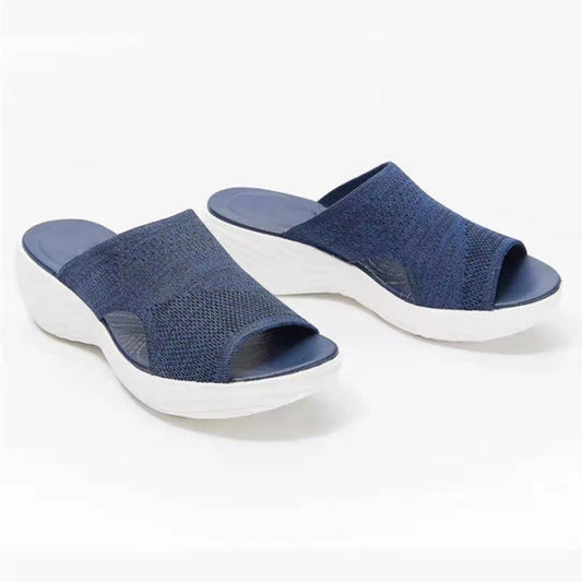Sandali Platform da Donna in Rete Intrecciata | Ciabatte Casual con Suola in PU a Punta Aperta