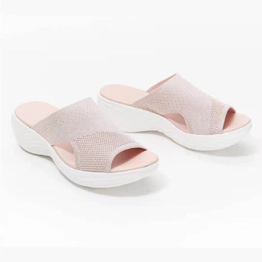 Sandali Platform da Donna in Rete Intrecciata | Ciabatte Casual con Suola in PU a Punta Aperta