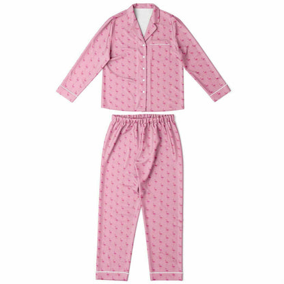 Simple Pink Flamingo Satin Pajamas