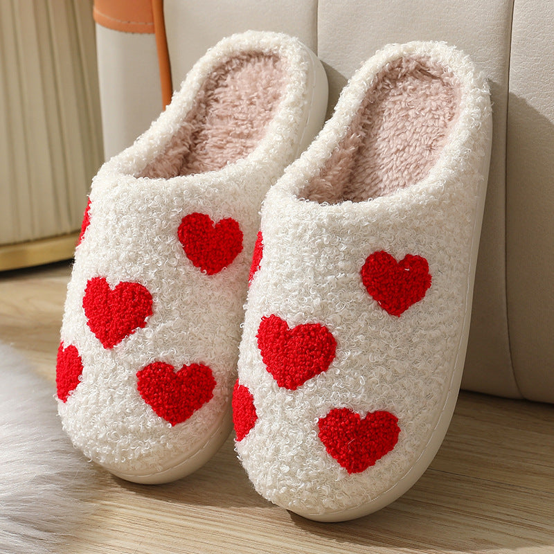 Women's Plush Embroidery Home Slippers | Suede Non-Slip Warm House Shoes