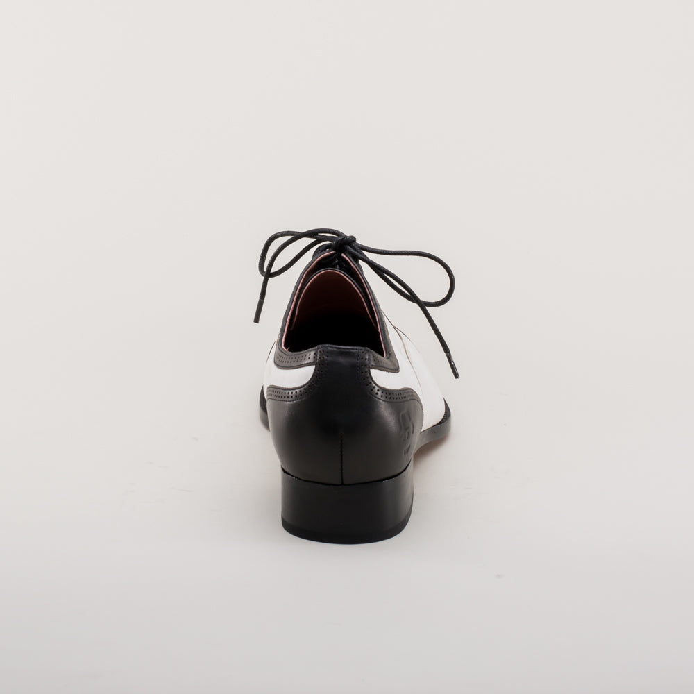 Dandy Men's Vintage Cap Toe Oxfords (Black/White)