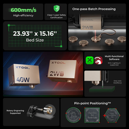 xTool S1 + Kit laser IR da 1064 nm: Incisore e Taglierina Laser a Diodi Chiusi