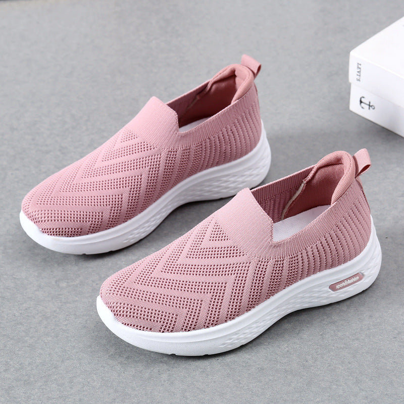 Women's Mesh Slip-On Sneakers | Breathable Lightweight Flat Walking Shoes