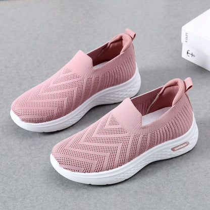 Women's Mesh Slip-On Sneakers | Breathable Lightweight Flat Walking Shoes