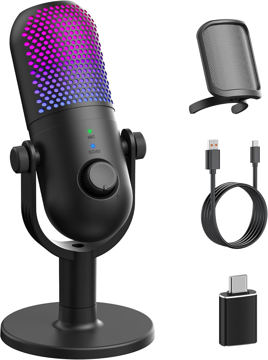 Microfono USB per PC Gaming: Microfono a Condensatore con RGB