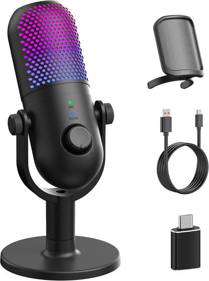 Microfono USB per PC Gaming: Microfono a Condensatore con RGB