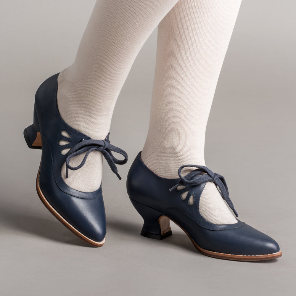 Gibson Edwardian Leather Shoes (Navy)