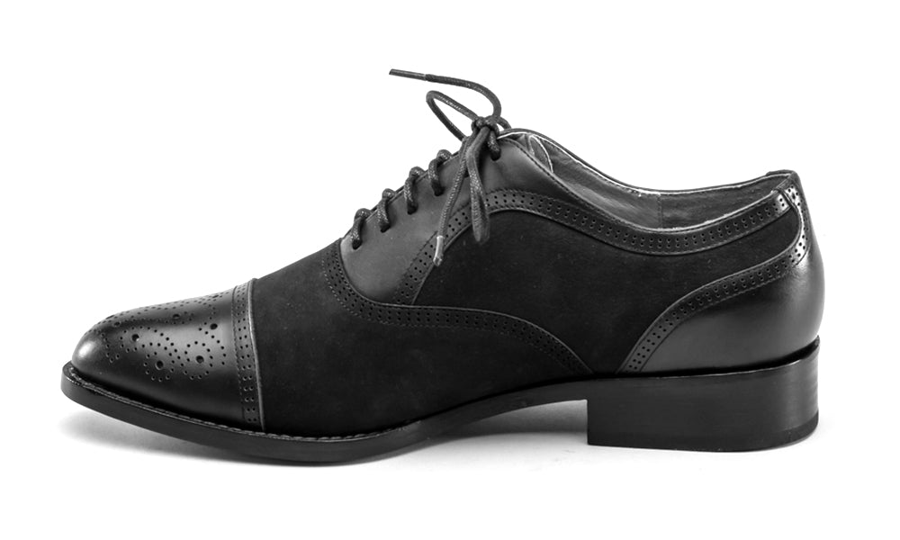 Dandy Men's Vintage Cap Toe Oxfords (Black)