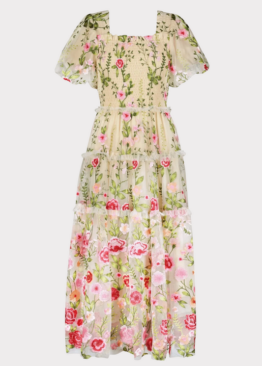 Abito midi Rose - Crema