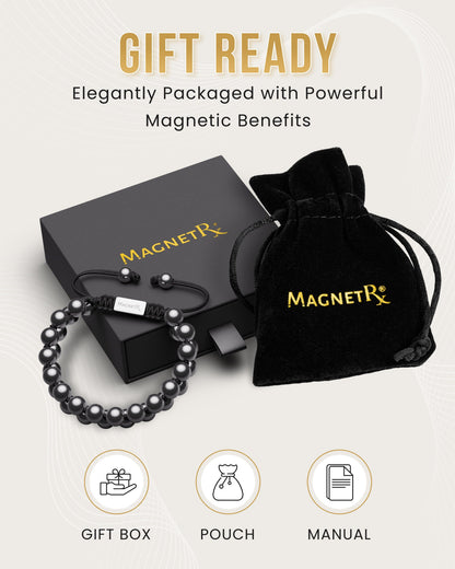 Bracciale doppio giro in ematite magnetica ad alta potenza
