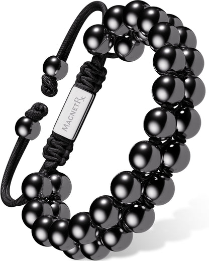 Bracciale doppio giro in ematite magnetica ad alta potenza