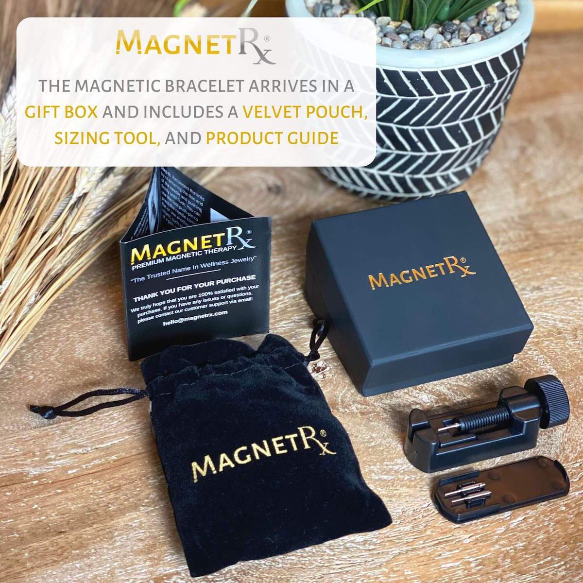 Bracciale Magnetico Terapeutico Ultra Forte a Catena Freccia Nera