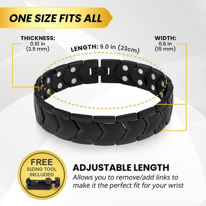 Bracciale Magnetico Terapeutico Ultra Forte a Catena Freccia Nera