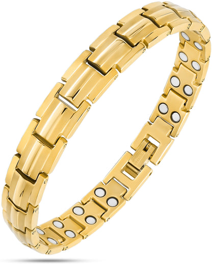 Bracciale da donna ultra resistente magnetico in titanio color oro