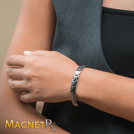 Bracciale magnetico in titanio argento ultra resistente da donna