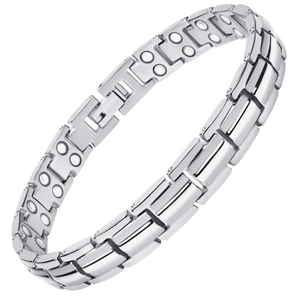 Bracciale magnetico in titanio argento ultra resistente da donna